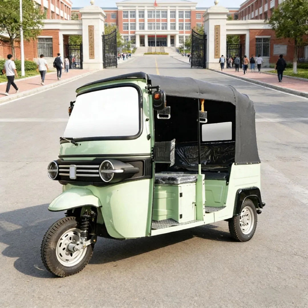 High-Speed Passenger Transport Tuktuk E6 Single Row 450kg Horn 3 Wheel Delivery Electric Foldable Seat Sightseeing Tricycle Tuk-Tuk Mini Car for Adult