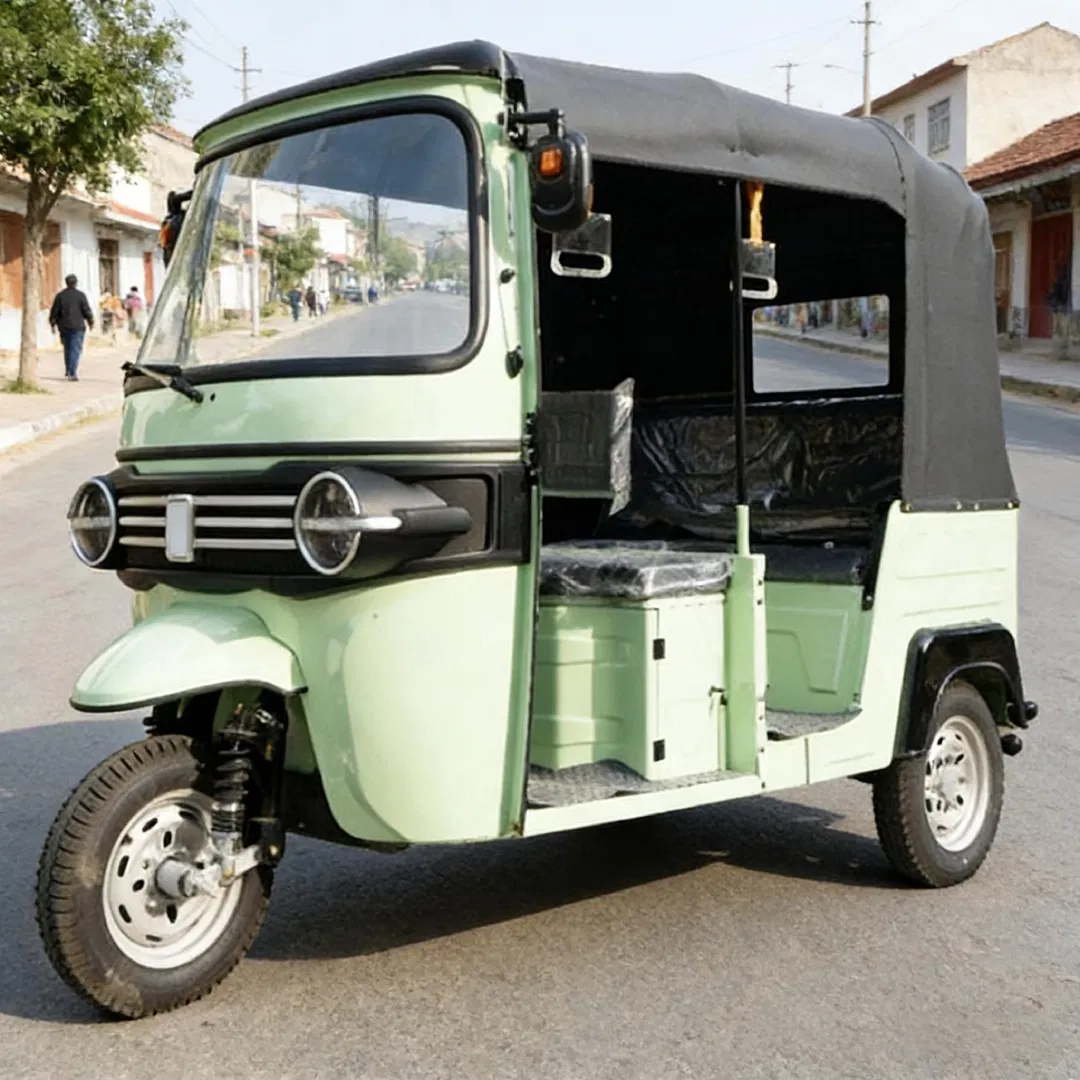 High-Speed Passenger Transport Tuktuk E6 Single Row 450kg Horn 3 Wheel Delivery Electric Foldable Seat Sightseeing Tricycle Tuk-Tuk Mini Car for Adult